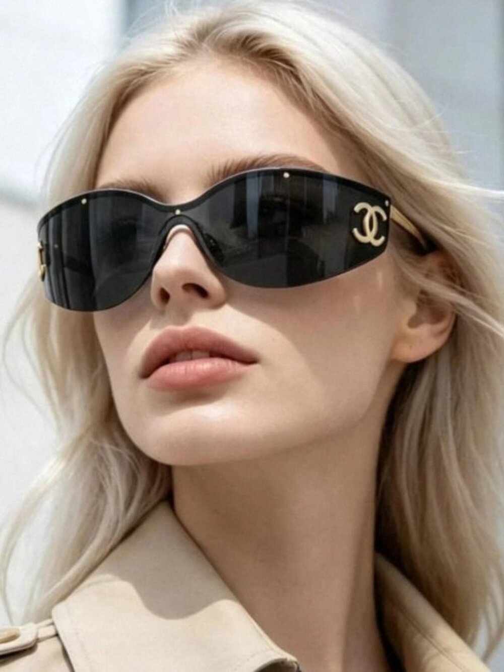 CHANEL Black Sunglasses – with Original Box & Case